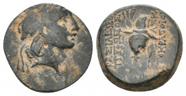SELEUKID KINGDOM. Tryphon. Antioch. (142-138 BC). Ae. 4.73 g. 17 mm.