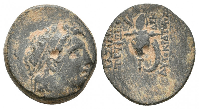 SELEUKID KINGDOM. Tryphon. Antioch. (142-138 BC). Ae. 5.56 g. 18.30 mm.