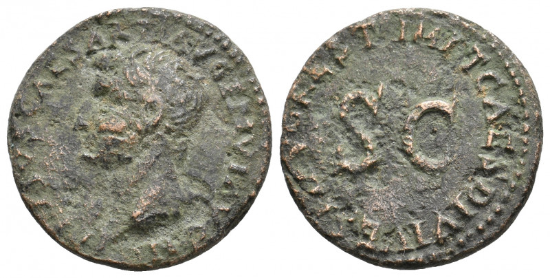 DRUSUS, Died 23 AD. Restoration issue struck under Titus (80 AD). Rome. AE, As. ...