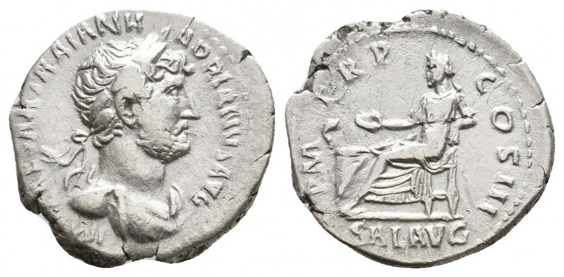 HADRIAN, 117-138 AD. AR, Denarius. Rome. 3.04 g. 19.15 mm.