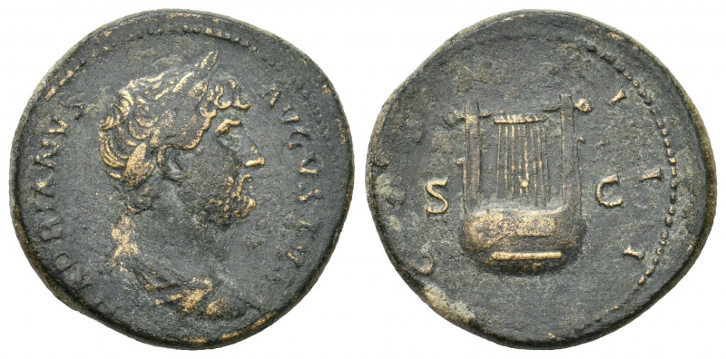 HADRIAN, 117-138 AD. AE, As. Rome. 9.10 g. 25.35 mm.