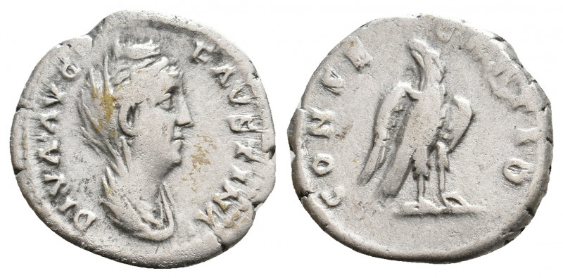 DIVA FAUSTINA I, Died 140/1 AD. AR, Denarius. Rome. 3.37 g. 18.55 mm.