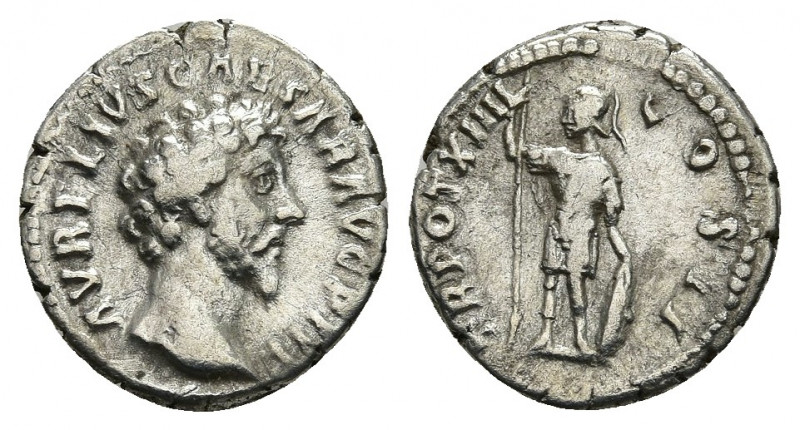 MARCUS AURELIUS, 161-180 AD. AR, Denarius. Rome. 3.39 g. 16.5 mm.