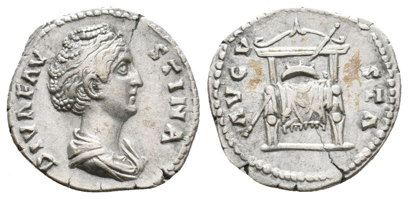 DIVA FAUSTINA II, Died 176 AD. AR, Denarius. Rome. 3.12 g. 19.35 mm.