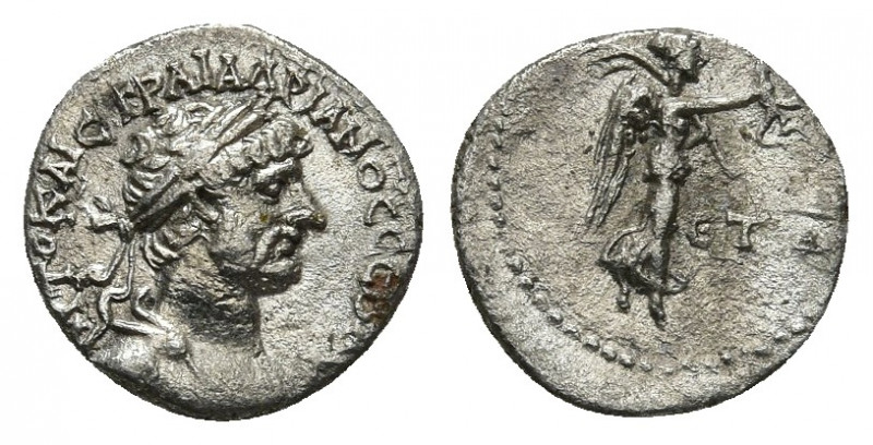 CAPPADOCIA, Caesarea. Hadrianus, 117-138 AD. AR, Hemidrachm. 1.73 g. 13.0 mm.