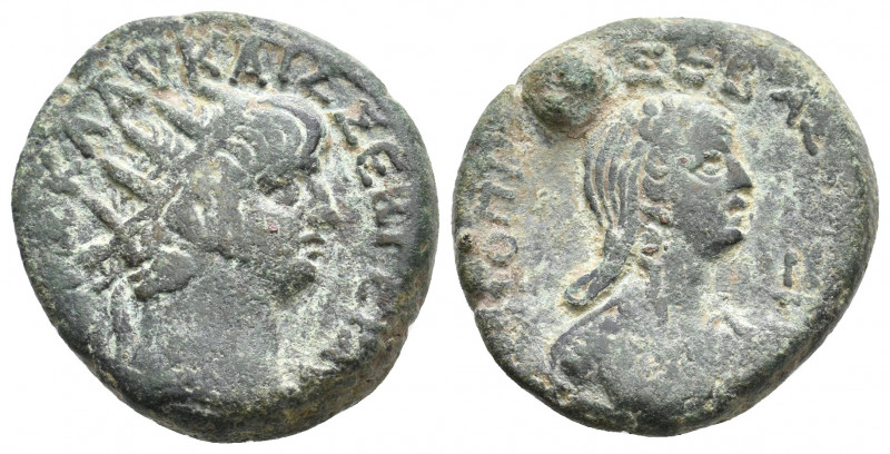 EGYPT, Alexandria. Nero, 54-68 AD. AE. 12.44 g. 24.70 mm.