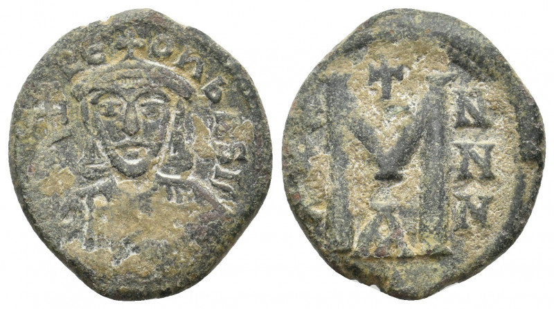 LEO V THE ARMENIAN, 813-820 AD. AE, Follis. Constantinople. 5.97 g. 22.65 mm.