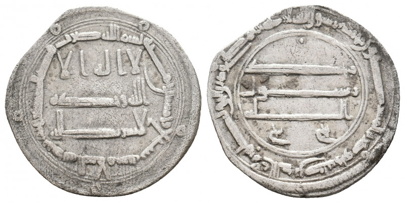 Islamic, Abbasid Caliphate. AL-MANSUR, 754 –775 AD/ 136 - 158 AH. AR Dirham. 2.6...