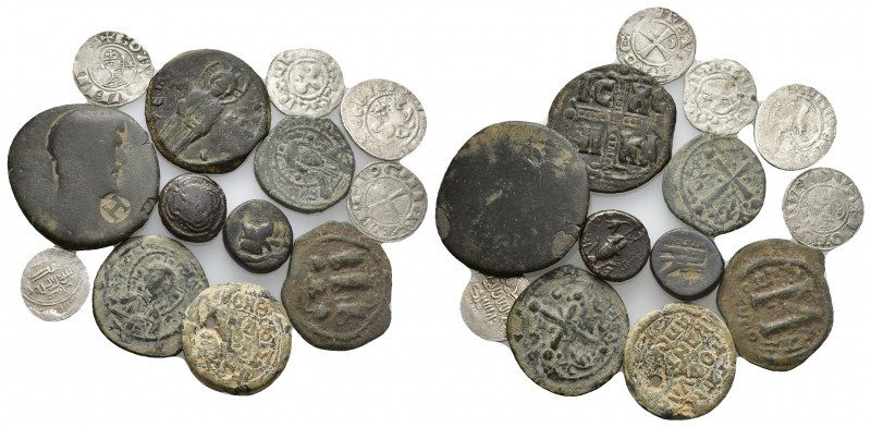 13 GREEK/ROMAN/BYZANTINE/MEDIEVAL SILVER/BRONZE COIN LOT
See picture.No return.