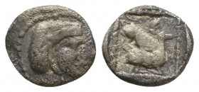 Greek Obol, Ca. 350-300 BC. AR. Condition: Very Fine 

 Weight: 0,7 gr Diameter: 10 mm