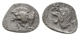 Greek Obol, Ca. 350-300 BC. AR. Condition: Very Fine 

 Weight: 0,3 gr Diameter: 9,9 mm
