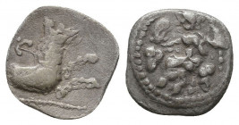 Greek Obol, Ca. 350-300 BC. AR. Condition: Very Fine 

 Weight: 0,6 gr Diameter: 12 mm
