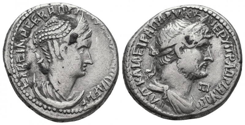 CILICIA, Mopsus. Hadrian, with Sabina. AD 117-138. AR Tetradrachm. AYT KAI ΘE TP...