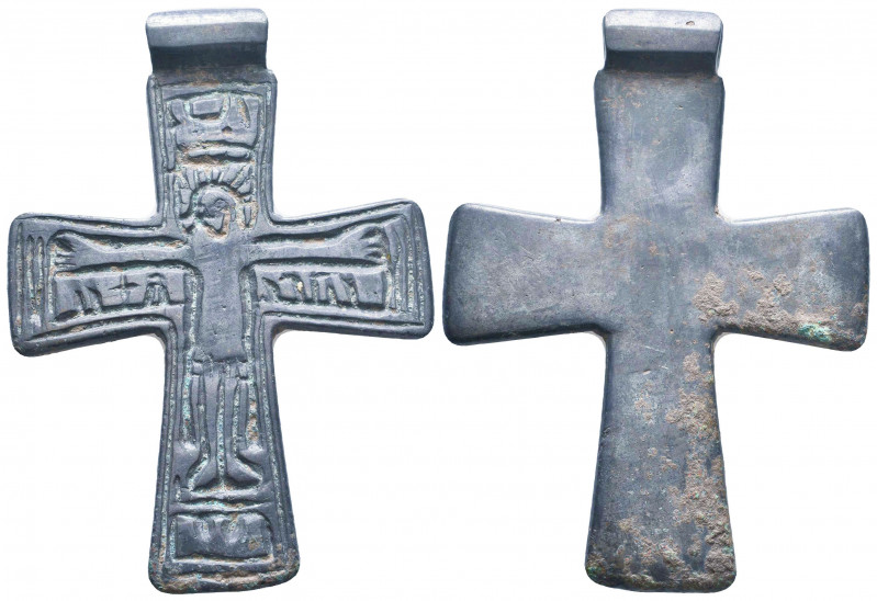 Byzantine Cross with decoration, Ae Bronze, 7th - 13th century AD. Reference: Co...