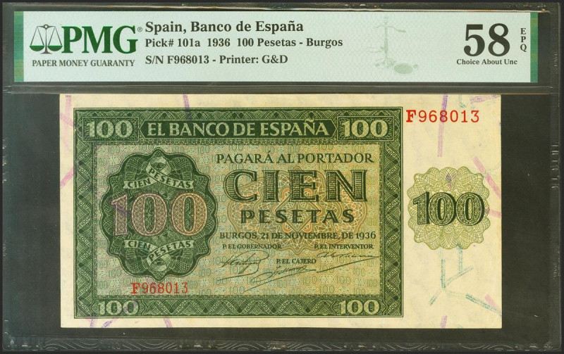 100 Pesetas. 21 de Noviembre de 1936. Serie F. (Edifil 2021: 421a, Pick: 101a). ...