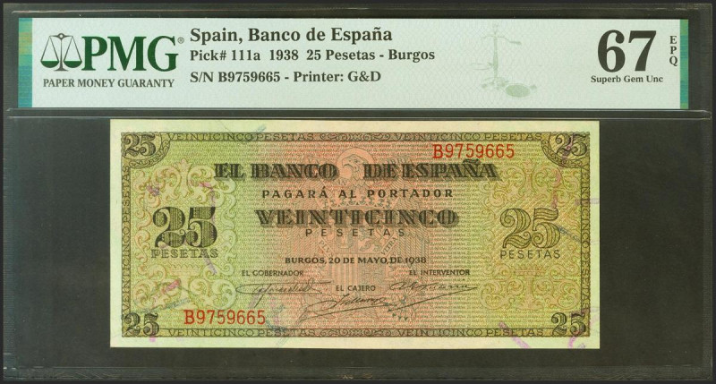 25 Pesetas. 20 de Mayo de 1938. Serie B. (Edifil 2021: 430a, Pick: 111a). Raro e...