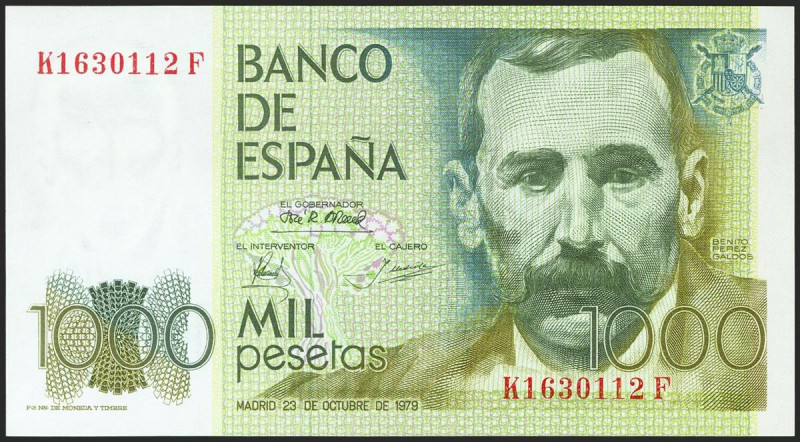 1000 Pesetas. 23 de Octubre de 1979. Serie K-F. (Edifil 2021: 477a). SC.