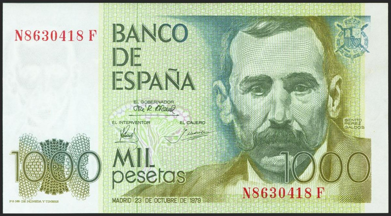 1000 Pesetas. 23 de Octubre de 1979. Serie N-F. (Edifil 2021: 477a). SC-.