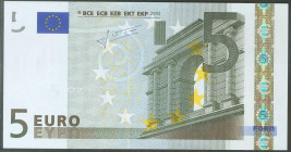 5 Euros. 1 de Enero de 2002. Firma Trichet. Serie V (España). (Edifil 2021: 486A). SC.