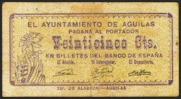 AGUILAS (MURCIA). 25 Céntimos. 1 de Octubre de 1937. (González: 92). MBC-.