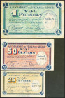 FIGOLS DE SEGRE (LERIDA). 25 Céntimos, 50 Céntimos y 1 Peseta. 25 de Octubre de 1937. Serie A, todos. (González: 7847/49). Muy rara serie completa. EB...