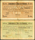 IBARS DE NOGUERA (LERIDA). 50 Céntimos y 1 Peseta. 3 de Septiembre de 1937. Serie A, ambos. (González: 8237/38). Muy rara serie completa. MBC-.