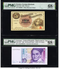 Germany Federal Republic Deutsche Bundesbank 10 Deutsche Mark 1.10.1993 Pick 38c* Replacement PMG Superb Gem Unc 68 EPQ; Sweden Sveriges Riksbank 5 Kr...