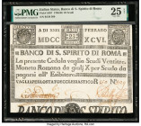 Italy Banco di S. Spirito di Roma 23 Scudi 1786-96 Pick S397 PMG Very Fine 25 Net. This examples have been repaired and signatures have been redrawn. ...