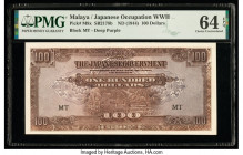 Malaya Japanese Government 100 Dollars ND (1944) Pick M8x SB2178b PMG Choice Uncirculated 64 EPQ. 

HID09801242017

© 2022 Heritage Auctions | All Rig...