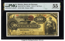 Mexico Banco de Durango 100 Pesos 1.3.1914 Pick S277Aa M338a PMG About Uncirculated 55. 

HID09801242017

© 2022 Heritage Auctions | All Rights Reserv...