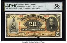 Mexico Banco Oriental 20 Pesos 1.4.1914 Pick S383c M462 PMG Choice About Unc 58. 

HID09801242017

© 2022 Heritage Auctions | All Rights Reserved