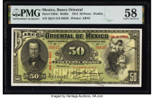 Mexico Banco Oriental 50 Pesos 14.3.1914 Pick S384c M463c PMG Choice About Unc 58. 

HID09801242017

© 2022 Heritage Auctions | All Rights Reserved