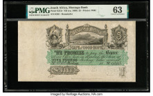 South Africa Montagu Bank 5 Pounds ND (ca. 1860) Pick S231r Remainder PMG Choice Uncirculated 63. Pinholes are present on this example. 

HID098012420...