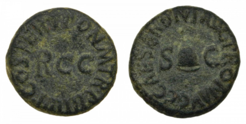 ROMAN EMPIRE - Caligula (36-41 dC). Cuadrante. 3,9 g. AE. a/PON M TR POT IIII P ...