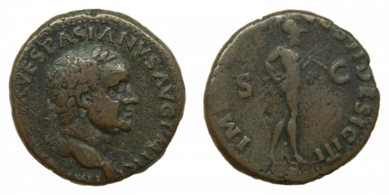 ROMAN EMPIRE - Vespasiano (69-79 dC). As. Tarraco. a/ [IMP] CAESAR VESPASIANVS A...
