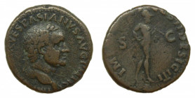 ROMAN EMPIRE - Vespasiano (69-79 dC). As. Tarraco. a/ [IMP] CAESAR VESPASIANVS AVG P M TR P. r/ IMP [V P P] COS II DESIG III S C. Marte. AE. 12,2 g. R...