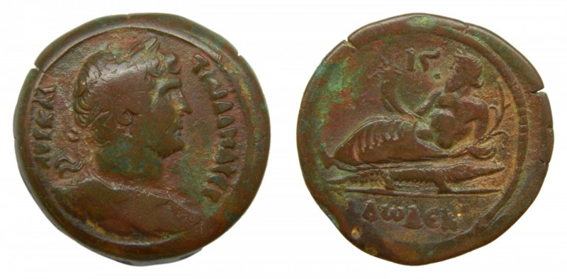 ROMAN EMPIRE - Adriano (117-138 dC). Dracma. Alejandría (Egipto). 23,7 g. AE. a/...