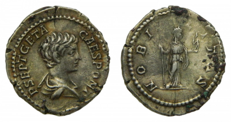 ROMAN EMPIRE - Geta, césar con Septimio Severo y Caracalla (198-209 dC). Denario...