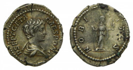 ROMAN EMPIRE - Geta, césar con Septimio Severo y Caracalla (198-209 dC). Denario. 3,0 g. AR. a/ P SEPT GETA CAES PONT. r/ NOBILITAS.
ebc+/ebc