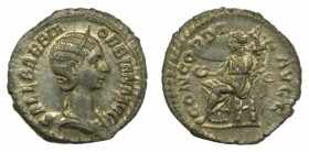 ROMAN EMPIRE - Orbiana, esposa de Alejandro Severo (225-227 ). Denario. 2,7 g. AR. a/ SALL BARBIA ORBIANA AVG. r/ CONCORDIA AVGG. Muy escasa.
ebc+/sc...