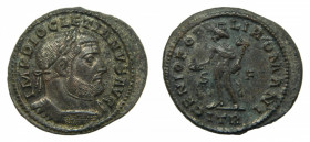 ROMAN EMPIRE - Diocleciano (284-305). Follis. Treveri (Trier, Alemania). 8,7 g. AE. a/ IMP DIOCLETIANVS AVG. r/ GENIO POPVLI ROMANI / S - F. e/ ITR. R...