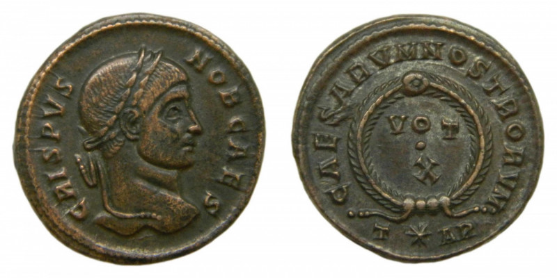 ROMAN EMPIRE - Crispo, césar de Constantino I (317-326). Follis. Arelate (Arles,...