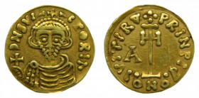 LOMBARDS (BENEVENTO) - Arechis II, como Príncipe (774-787). Tremissis. Benevento. 1,2 g. AV. a/ D N S VI-CTORIA. r/ VITIRV-PRINP. e/ CONOB.
mbc