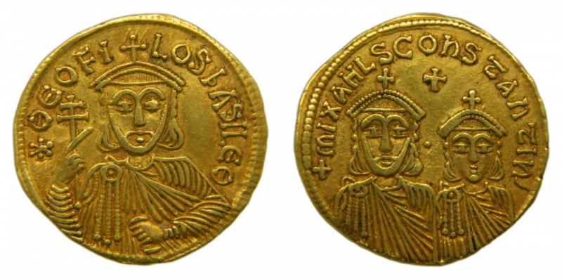 BYZANTINE EMPIRE - Teófilo, junto a Miguel y Constantino (831-842). Sólido. Cons...