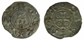 FEUDAL FRANCE - France Féodale. ISSOUDUN, Seigneurie. Raoul II (1127-1164). Denier. 1,0 g. BI. B. 295 (mais Raoul III).
(SUP)