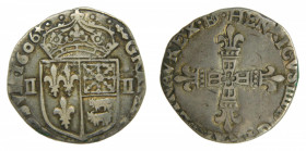 FEUDAL FRANCE - France Féodale. BÉARN, Seigneurie. Henri II (IV de France). 1606. Quart d'Écu. Pau. 8,0 g. AR. Sb. 4706.
TB