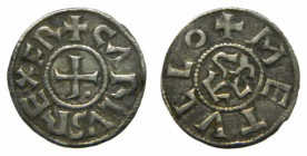 CAROLINGIAN EMPIRE - Carolingiens. Charles le Chauve (840-877). Denier. Melle. 1,5 g. AR.
TTB