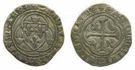 KINGDOM OF FRANCE - FRANCE , Royaume. Charles VII (1422-1461). Blanc à la couronne. Limoges. 2,7 g. BI.
TB+