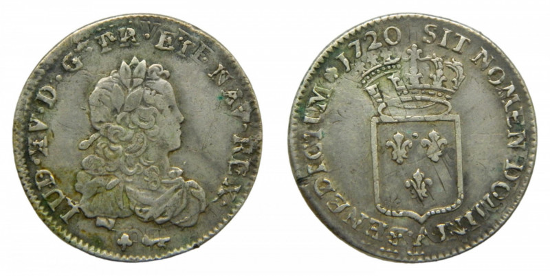 KINGDOM OF FRANCE - FRANCE, Royaume. Louis XV. 1720. 1/3 Ecu de France. Paris (A...