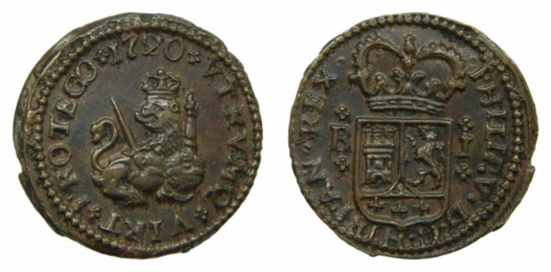 Felipe V (1700-1746). Maravedí 1720. Barcelona. AC 45..
ebc-